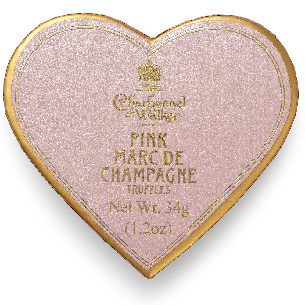 Pink Marc de Champagne Chocolate Truffles – Pink Mini Heart