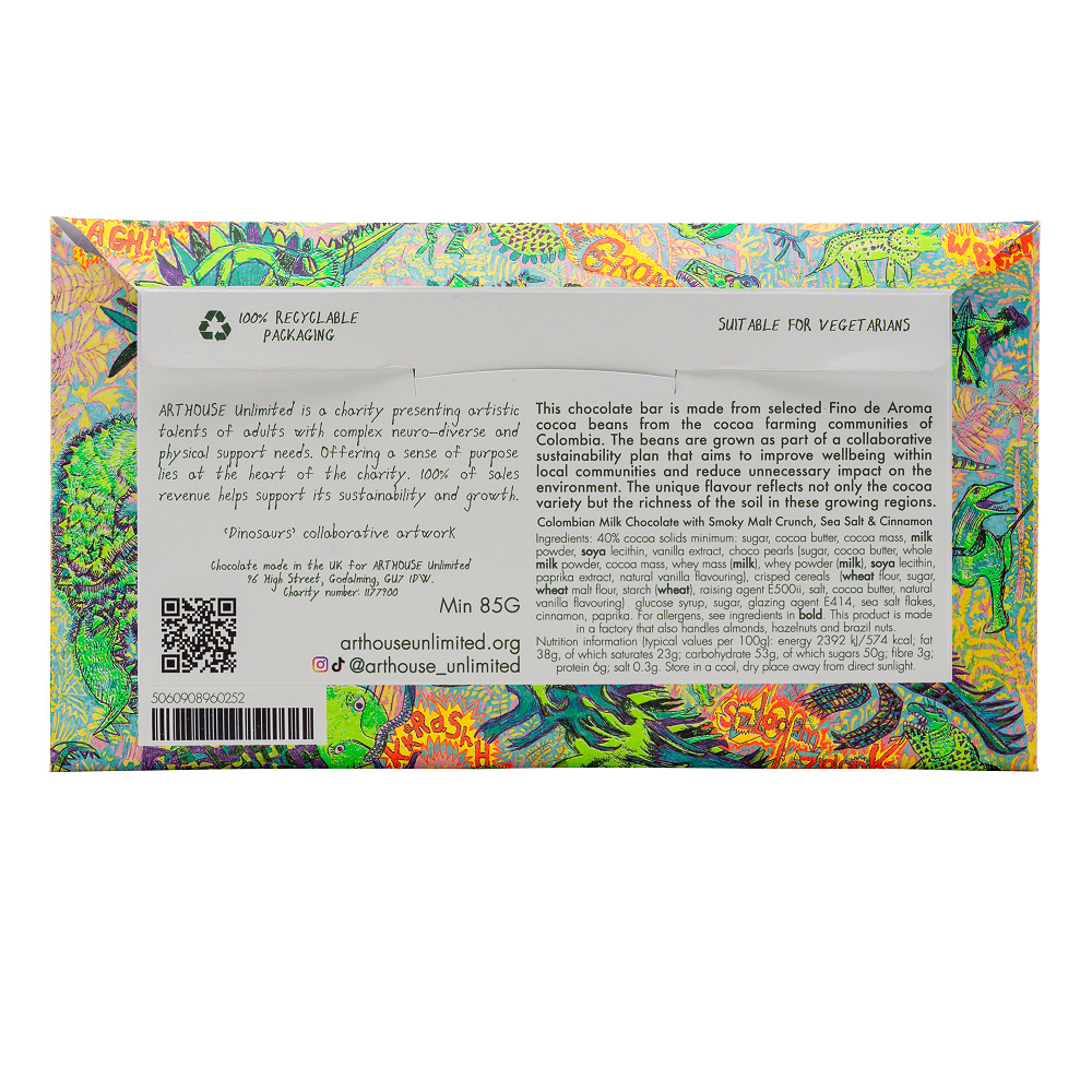 Arthouse Milk Chocolate with Smoky Malt Crunch, Sea Salt & Cinnamon - Image 2