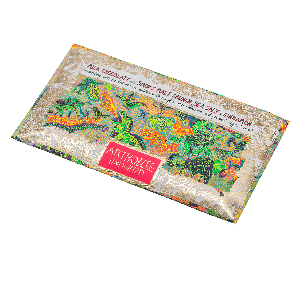 Arthouse Milk Chocolate with Smoky Malt Crunch, Sea Salt & Cinnamon - Image 3