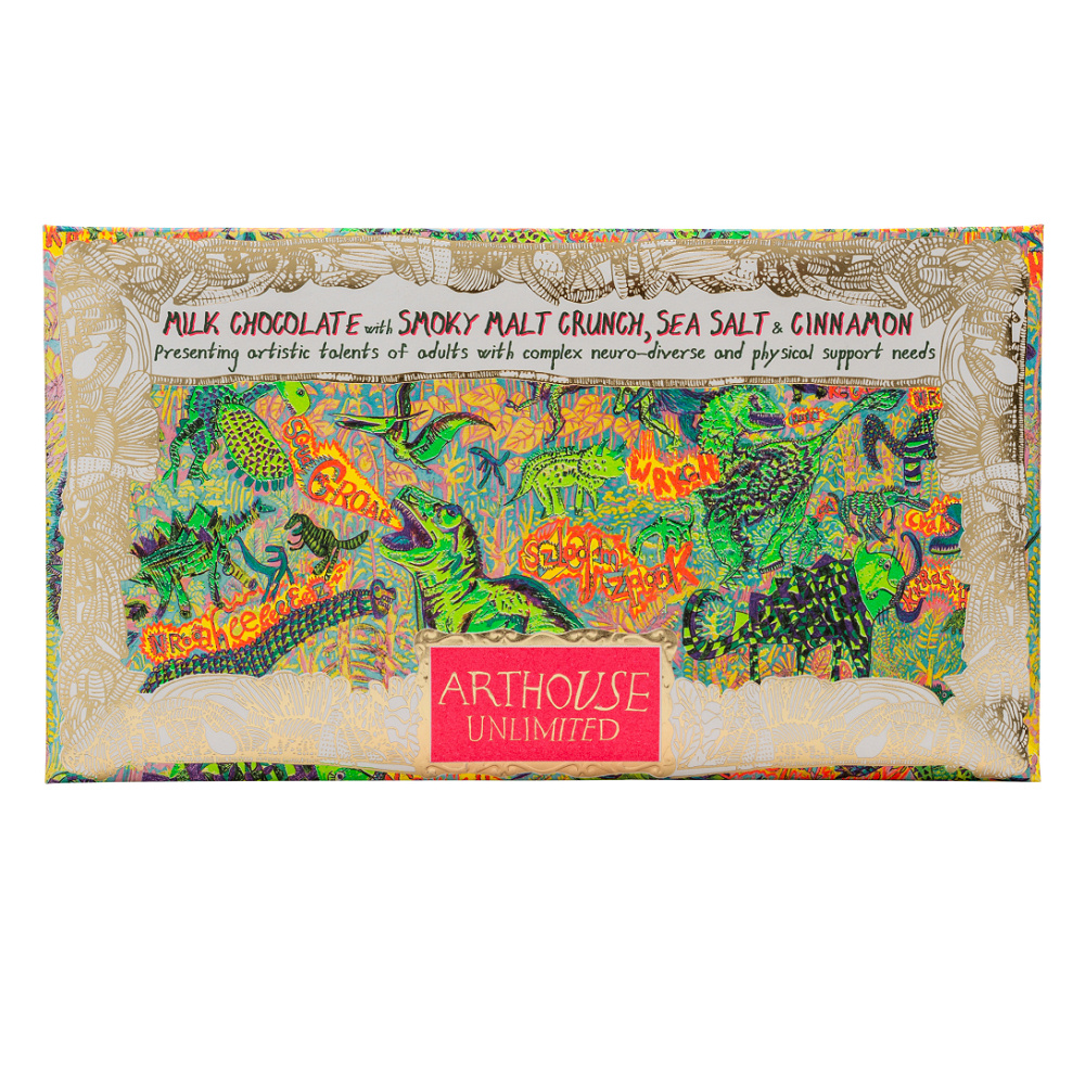 Arthouse Milk Chocolate with Smoky Malt Crunch, Sea Salt & Cinnamon