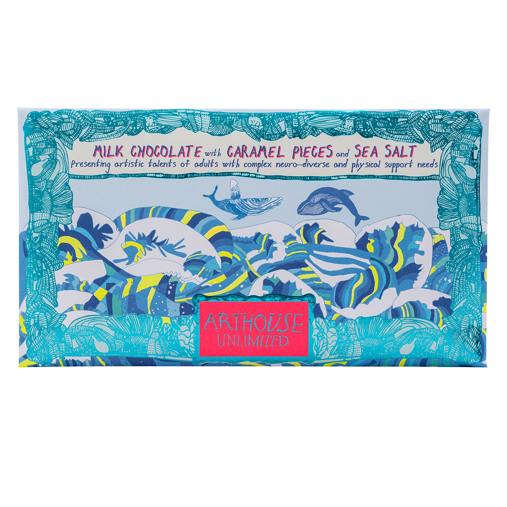 Arthouse Chocolate, Swim with Whales Milk Chocolate with Caramel and Sea Salt