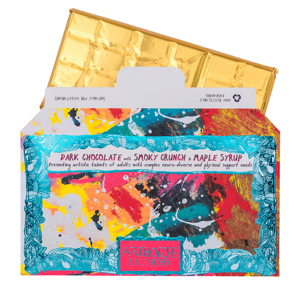 Arthouse Chocolate, Adventurous Dark Chocolate with Smoky Crunch and Maple Syrup - Image 3