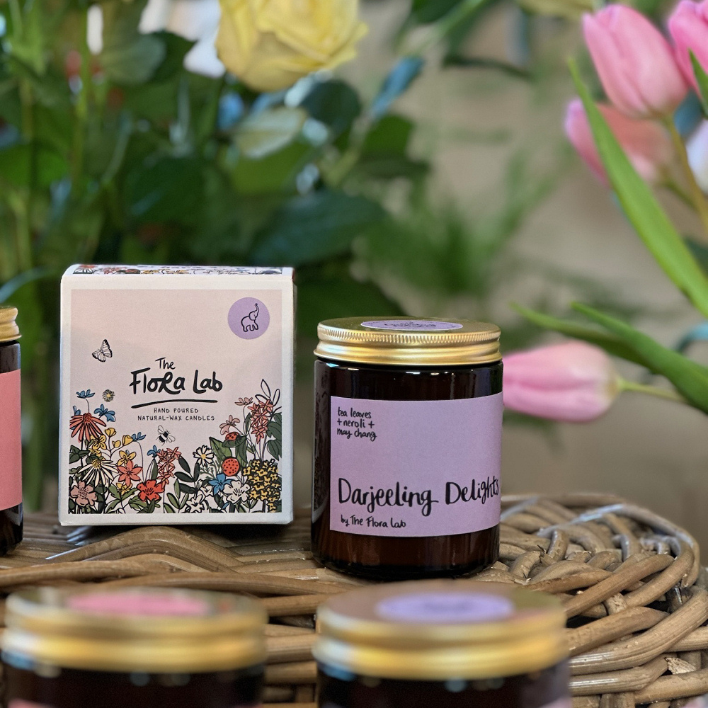 Darjeeling Delights Soy Wax Candle. Tea Leaves, Neroli & May Chang