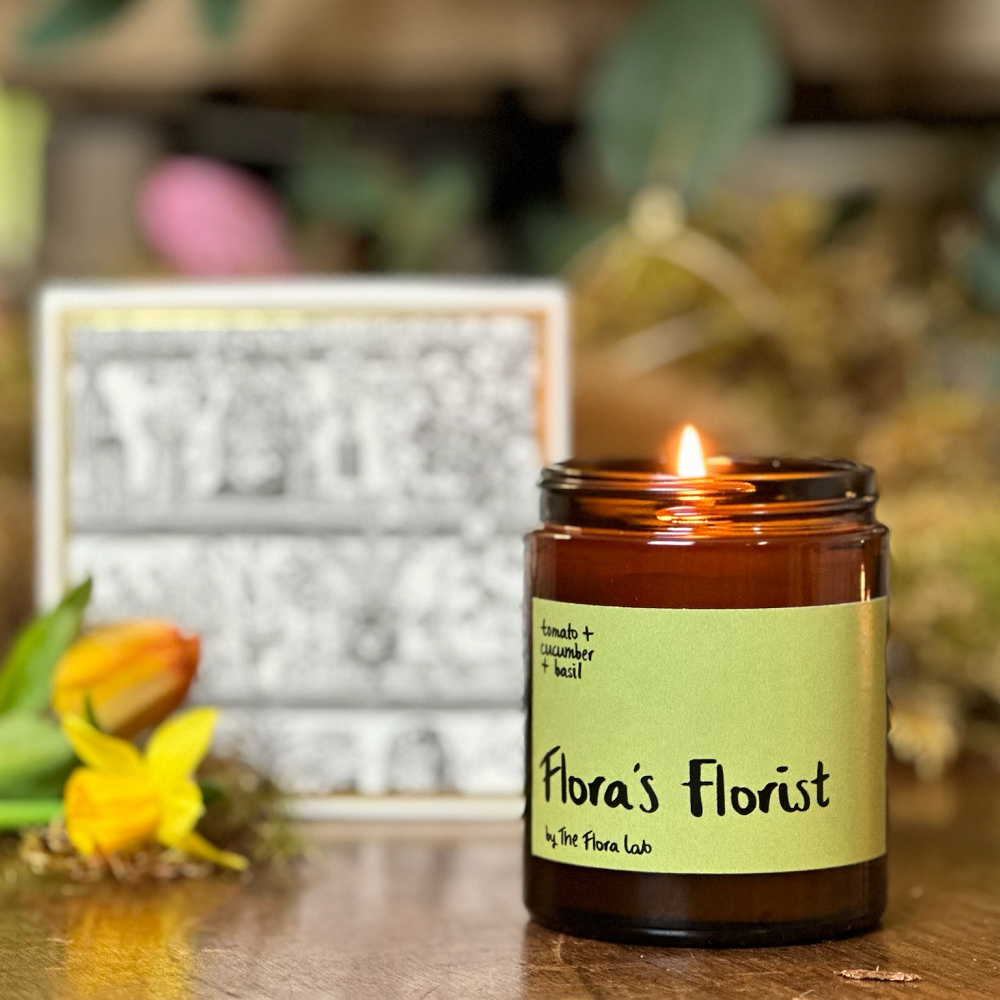 Flora’s Florist, Coconut & Rapeseed Wax Candle. Tomato, Cucumber & Basil