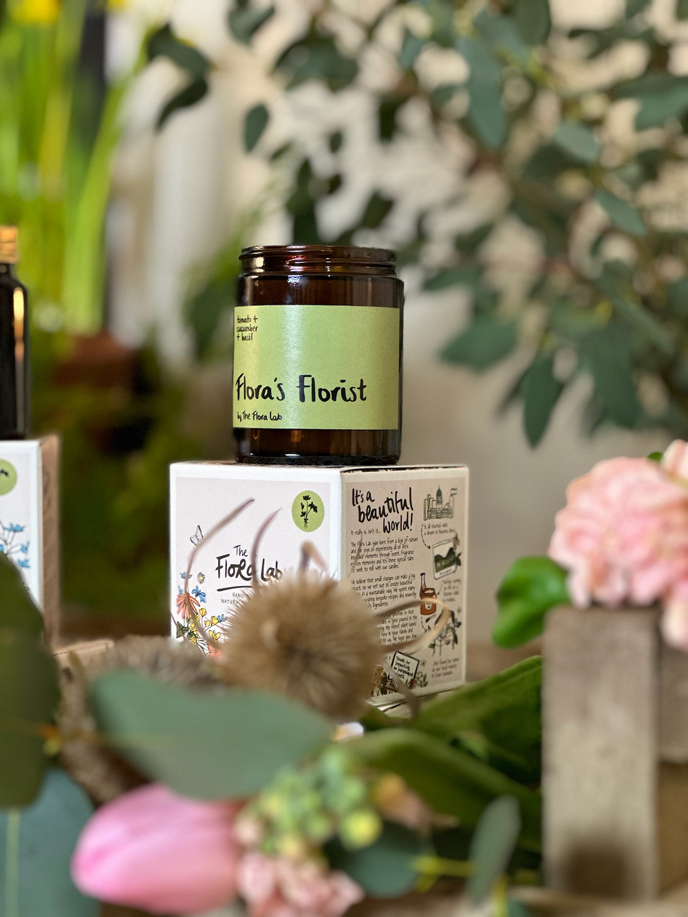 Flora’s Florist, Coconut & Rapeseed Wax Candle. Tomato, Cucumber & Basil - Image 2