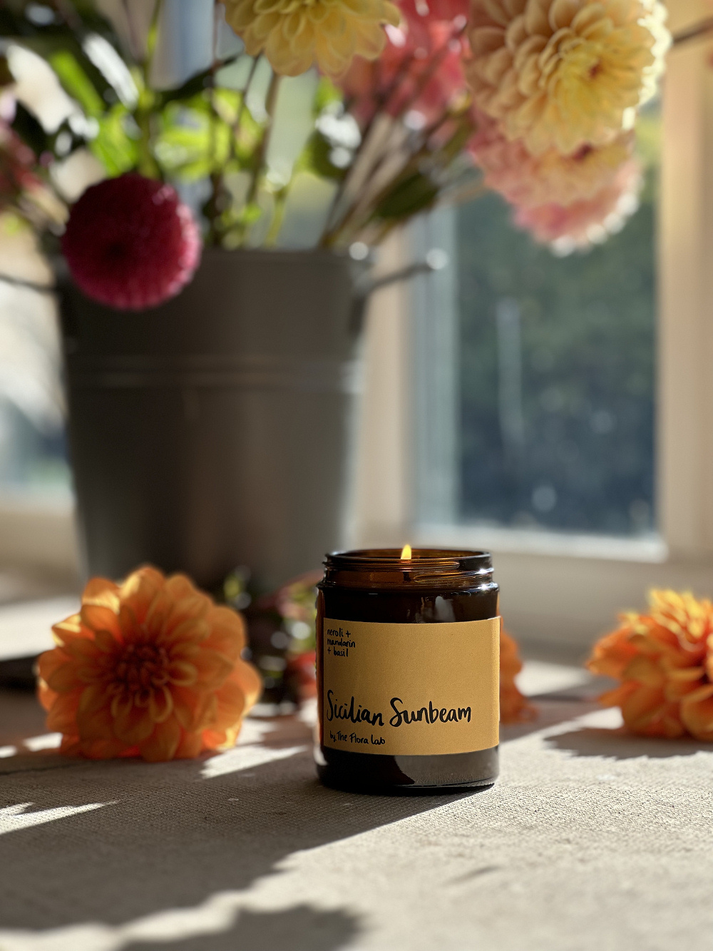 Sicilian Sunbeam Coconut & Rapeseed Wax Candle. Neroli, Mandarin & Basil - Image 3