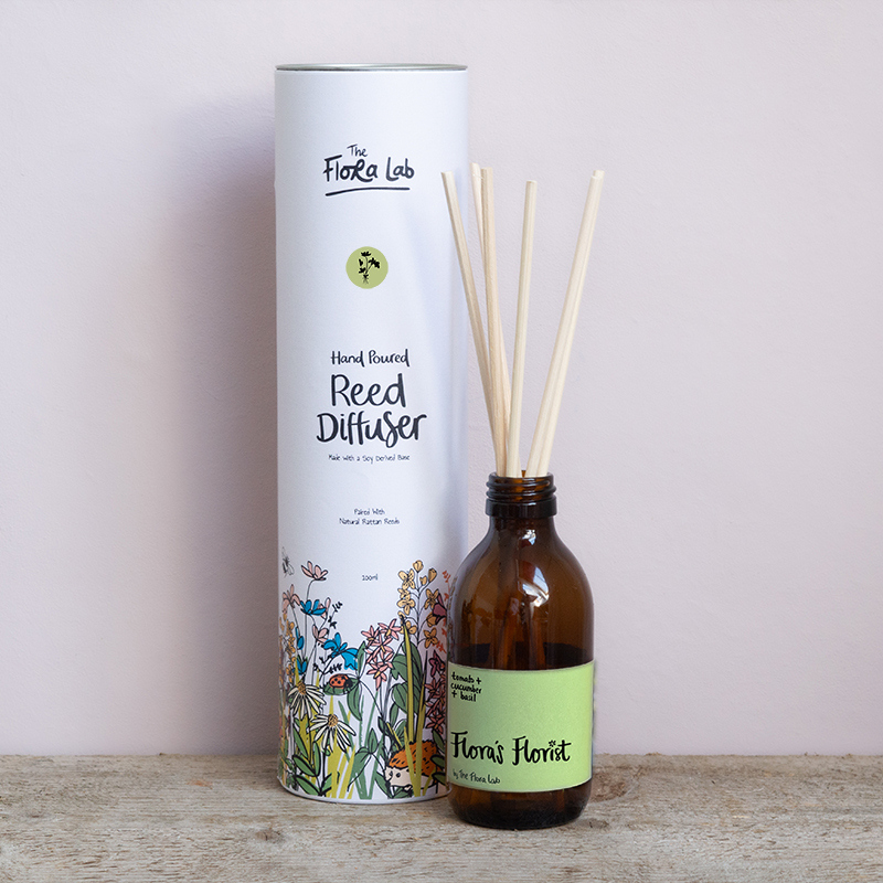 Flora’s Florist, Coconut & Rapeseed Diffuser. Tomato, Cucumber & Basil