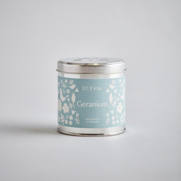 St Eval Geranium Tin Candle