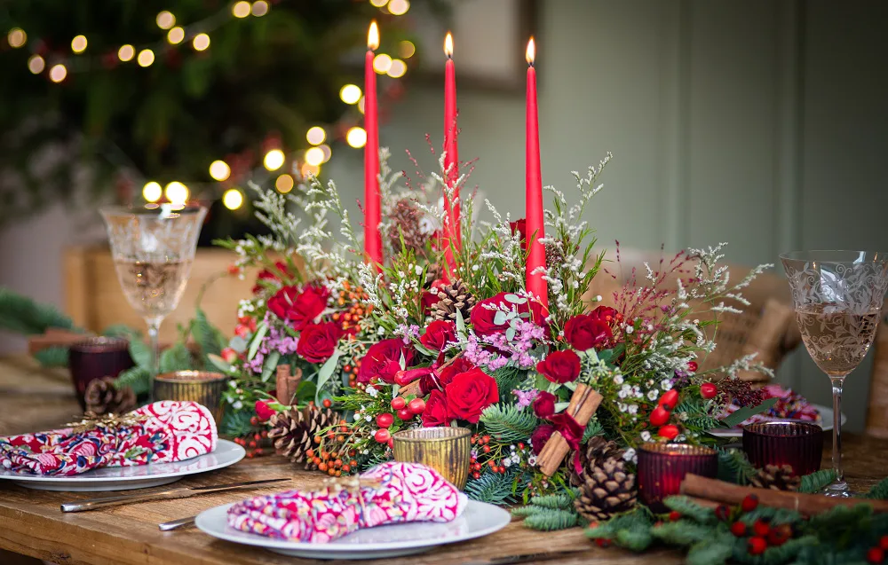 Red Christmas Candle Decoration