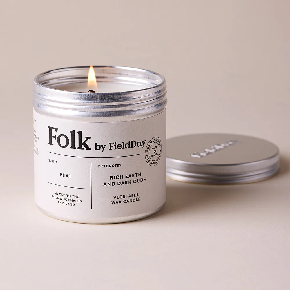 Peat Folk Tin Candle