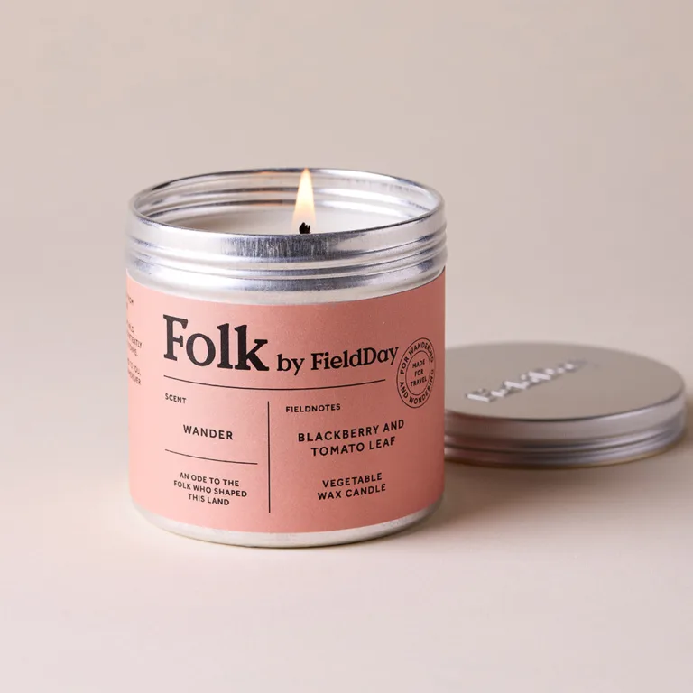 Wander Folk Tin Candle